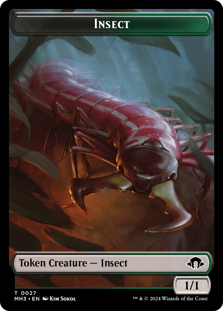 Zombie // Insect (0027) Double-Sided Token [Modern Horizons 3 Tokens] | Gam3 Escape