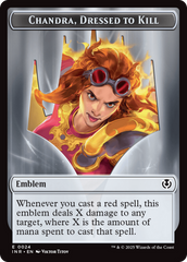 Human (0014) // Emblem - Chandra, Dressed to Kill Double-Sided Token [Innistrad Remastered Tokens] | Gam3 Escape