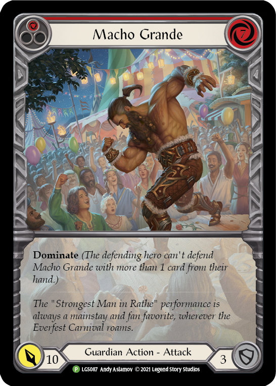 Macho Grande (Red) [LGS087] (Promo)  Rainbow Foil | Gam3 Escape
