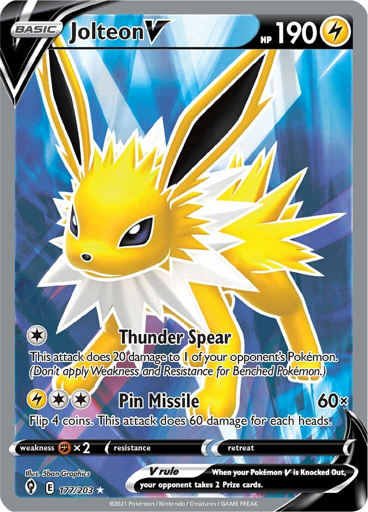 Jolteon V (177/203) [Sword & Shield: Evolving Skies] | Gam3 Escape