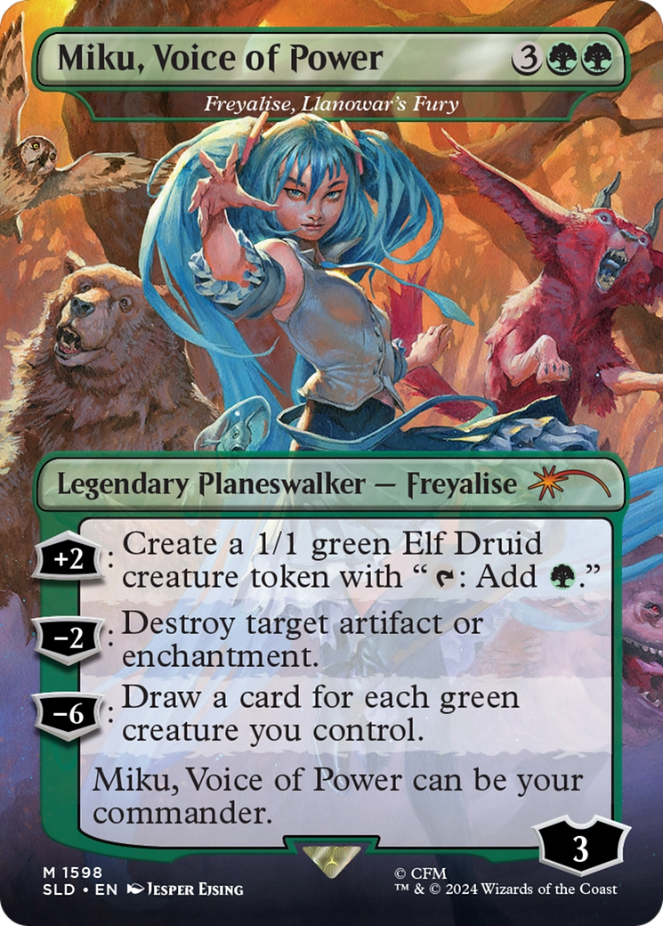 Miku, Voice of Power - Freyalise, Llanowar's Fury [Secret Lair Drop Series] | Gam3 Escape