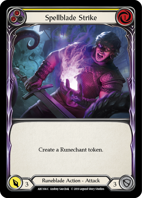 Spellblade Strike (Yellow) [ARC104-C] (Arcane Rising)  1st Edition Rainbow Foil | Gam3 Escape