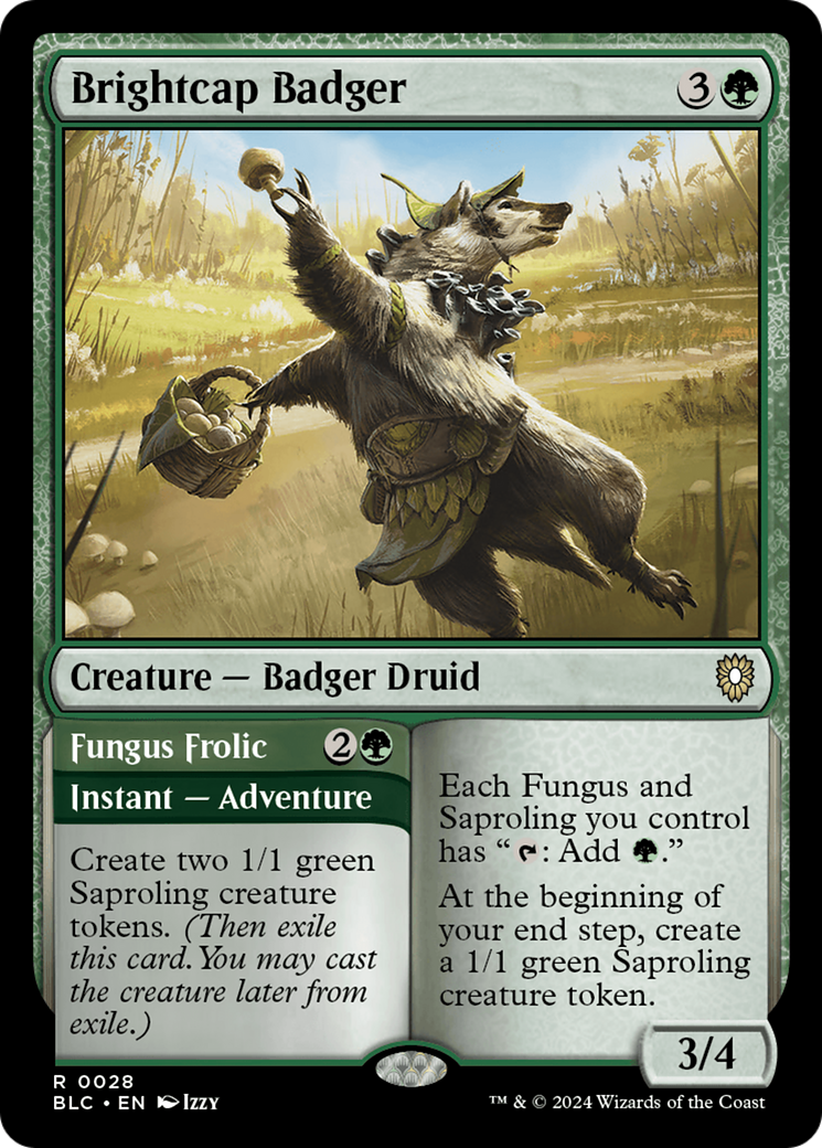 Brightcap Badger // Fungus Frolic [Bloomburrow Commander] | Gam3 Escape
