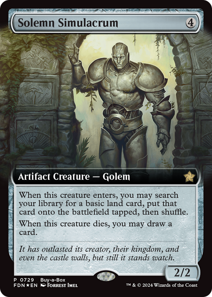 Solemn Simulacrum (Extended Art) (Buy-A-Box) [Foundations Promos] | Gam3 Escape