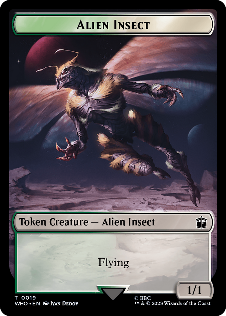 Alien Salamander // Alien Insect Double-Sided Token [Doctor Who Tokens] | Gam3 Escape