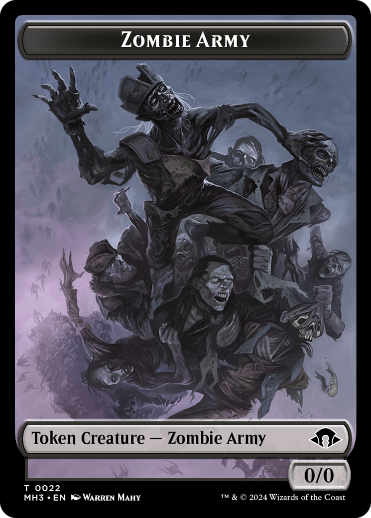 Eldrazi Spawn // Zombie Army Double-Sided Token [Modern Horizons 3 Tokens] | Gam3 Escape