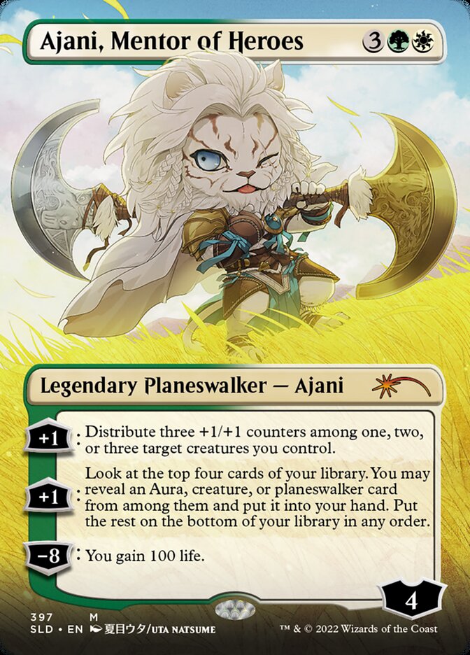 Ajani, Mentor of Heroes (Borderless) [Secret Lair Drop Series] | Gam3 Escape