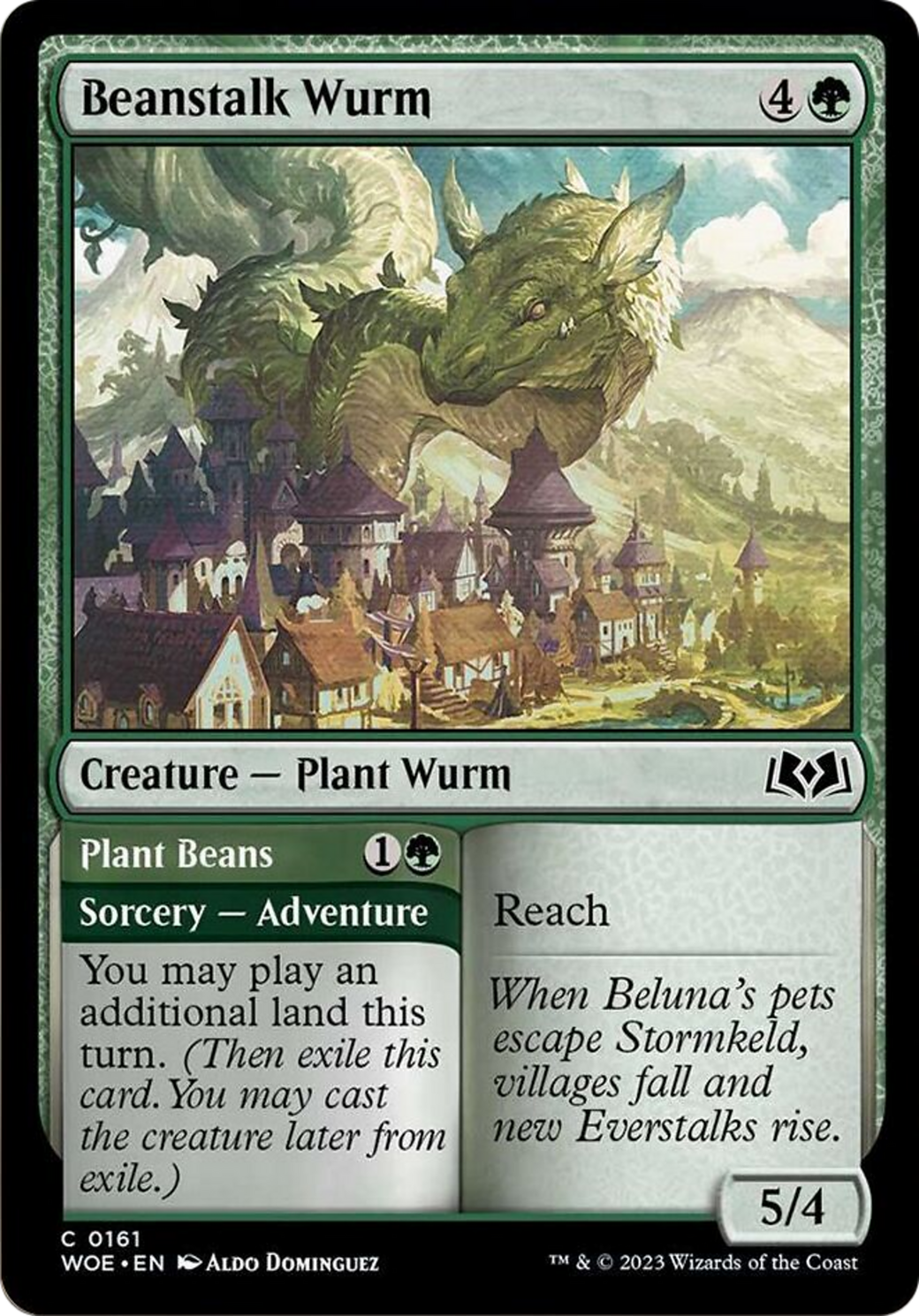 Beanstalk Wurm // Plant Beans [Wilds of Eldraine] | Gam3 Escape