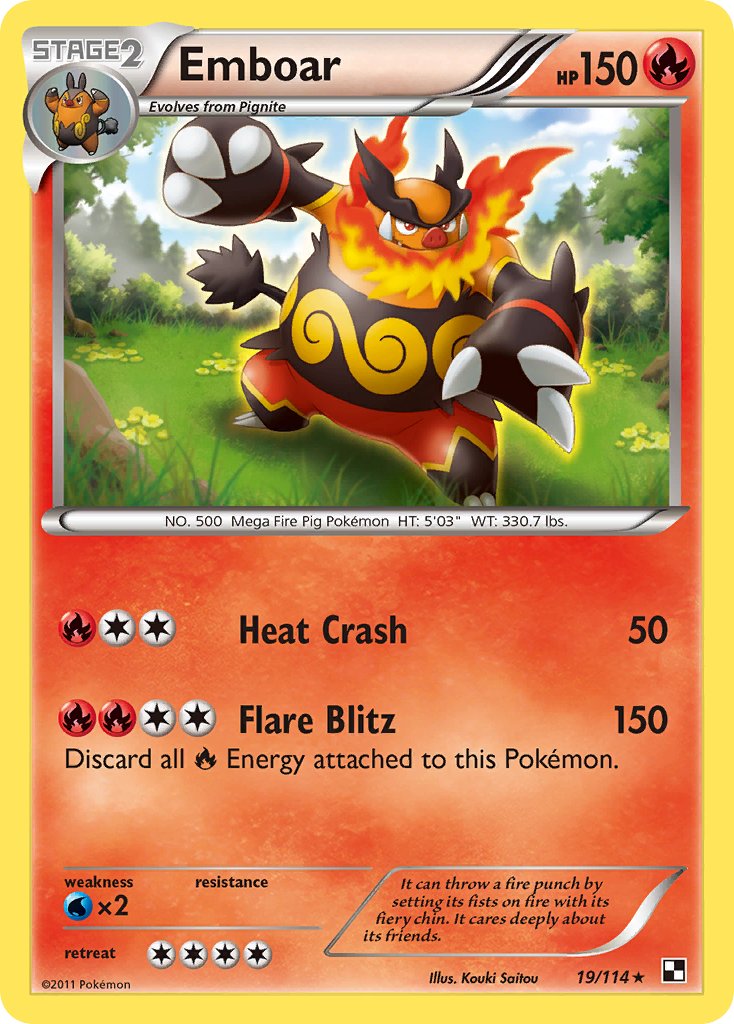 Emboar (19/114) (Theme Deck Exclusive) [Black & White: Base Set] | Gam3 Escape