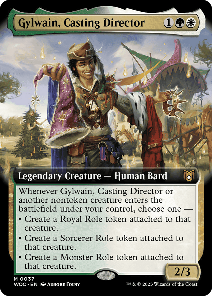 Gylwain, Casting Director (Extended Art) [Wilds of Eldraine Commander] | Gam3 Escape