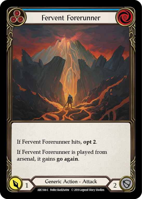 Fervent Forerunner (Blue) [ARC184-C] (Arcane Rising)  1st Edition Rainbow Foil | Gam3 Escape
