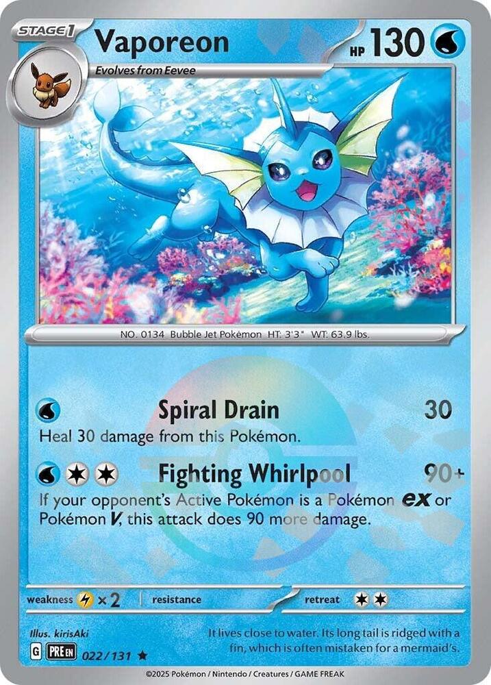 Vaporeon (022/131) (Poke Ball Pattern) [Scarlet & Violet: Prismatic Evolutions] | Gam3 Escape
