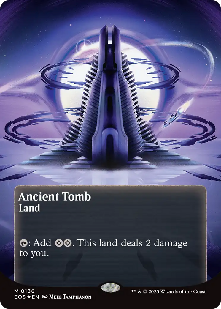 Ancient Tomb (0136) (Borderless) (Galaxy Foil) [Edge of Eternities: Stellar Sights] | Gam3 Escape