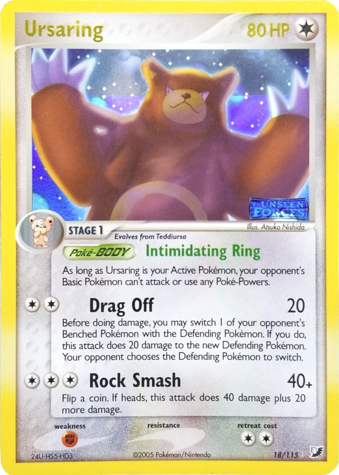 Ursaring (18/115) (Stamped) [EX: Unseen Forces] | Gam3 Escape