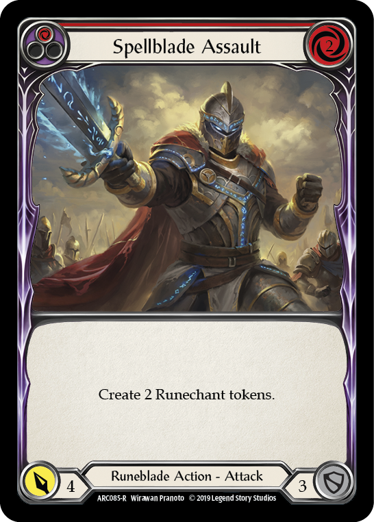 Spellblade Assault (Red) [ARC085-R] (Arcane Rising)  1st Edition Rainbow Foil | Gam3 Escape