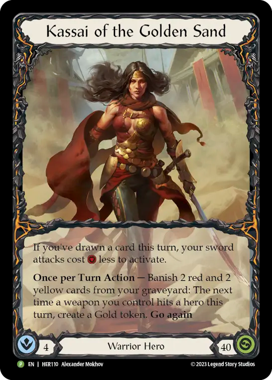 Kassai of the Golden Sand (Rainbow Foil) [HER110] (Promo)  Rainbow Foil | Gam3 Escape