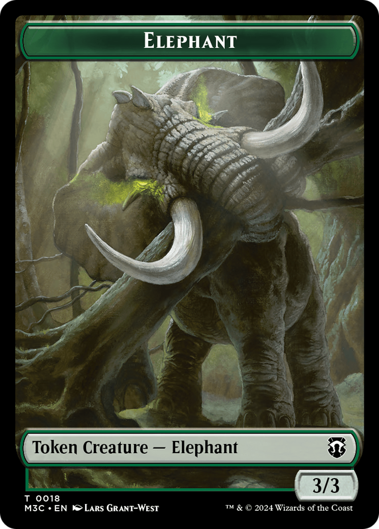 Elephant (Ripple Foil) // Beast (0016) Double-Sided Token [Modern Horizons 3 Commander Tokens] | Gam3 Escape