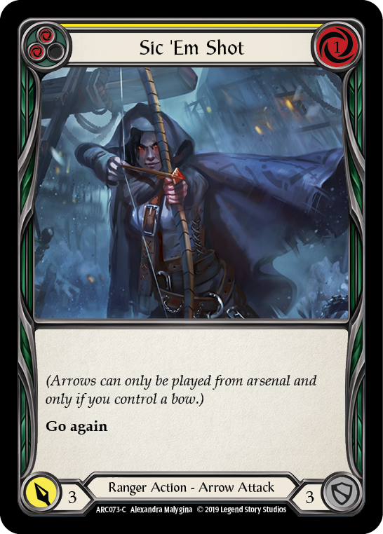Sic 'Em Shot (Yellow) [ARC073-C] (Arcane Rising)  1st Edition Rainbow Foil | Gam3 Escape