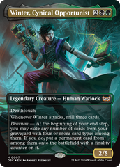 Winter, Cynical Opportunist (Borderless) [Duskmourn: House of Horror Commander] | Gam3 Escape