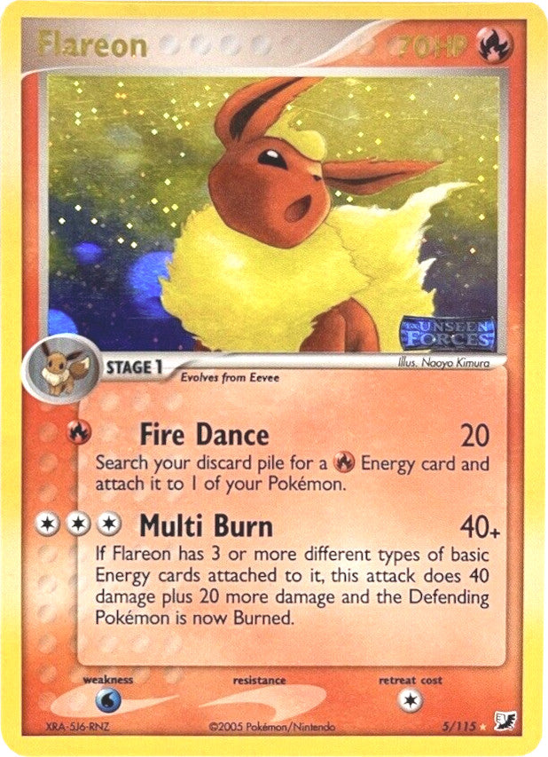 Flareon (5/115) (Stamped) [EX: Unseen Forces] | Gam3 Escape