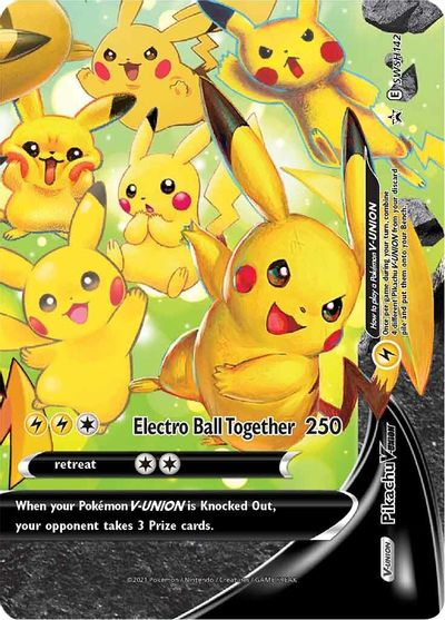 Pikachu V-UNION (SWSH142) (Celebrations) [Sword & Shield: Black Star Promos] | Gam3 Escape