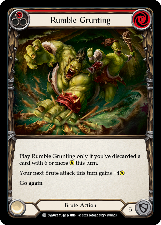 Rumble Grunting (Red) [DYN022] (Dynasty)  Rainbow Foil | Gam3 Escape