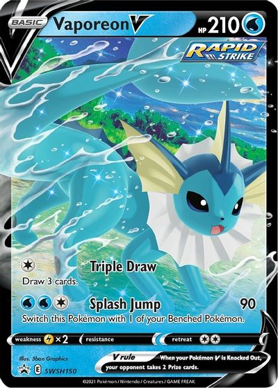 Vaporeon V (SWSH150) [Sword & Shield: Black Star Promos] | Gam3 Escape