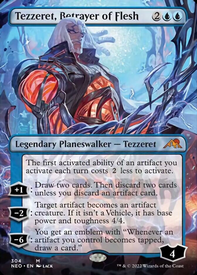 Tezzeret, Betrayer of Flesh (Borderless) [Kamigawa: Neon Dynasty] | Gam3 Escape