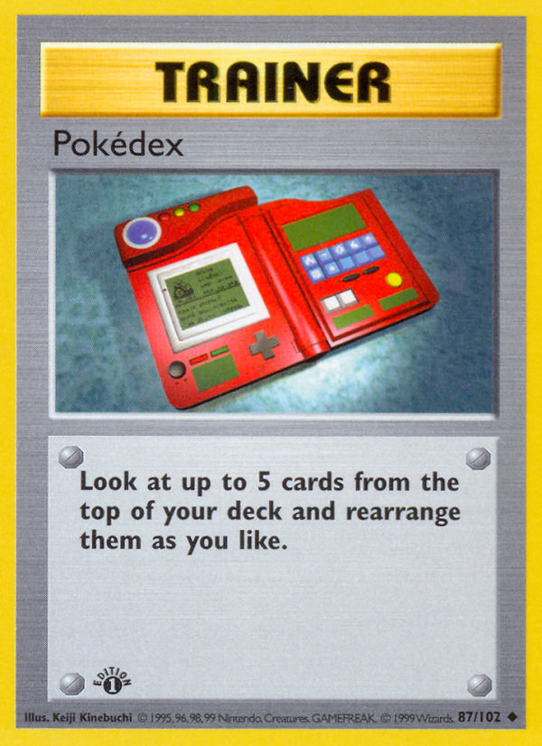 Pokedex (87/102) (Shadowless) [Base Set 1st Edition] | Gam3 Escape