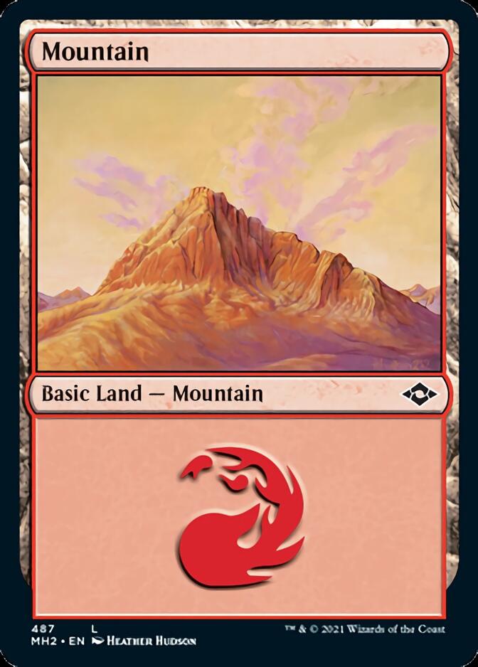 Mountain (487) (Foil Etched) [Modern Horizons 2] | Gam3 Escape