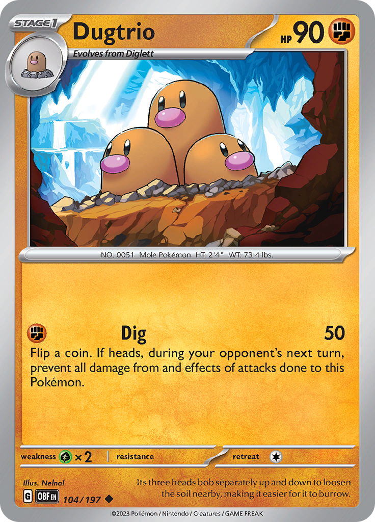 Dugtrio (104/197) [Scarlet & Violet: Obsidian Flames] | Gam3 Escape