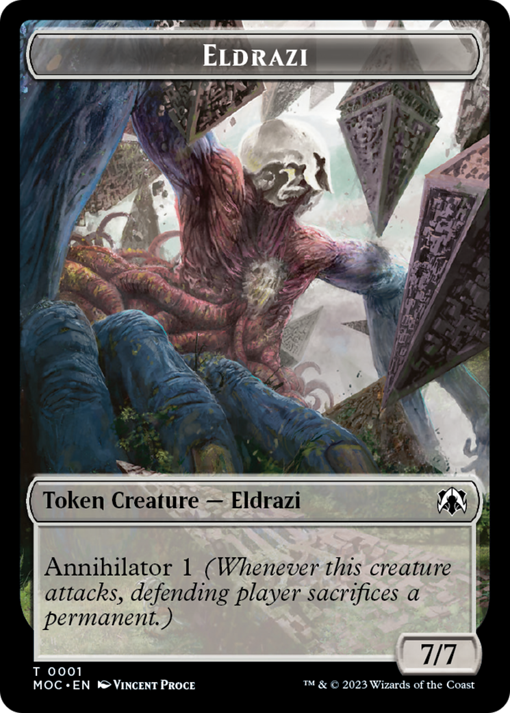 Eldrazi // Angel (4) Double-Sided Token [March of the Machine Commander Tokens] | Gam3 Escape