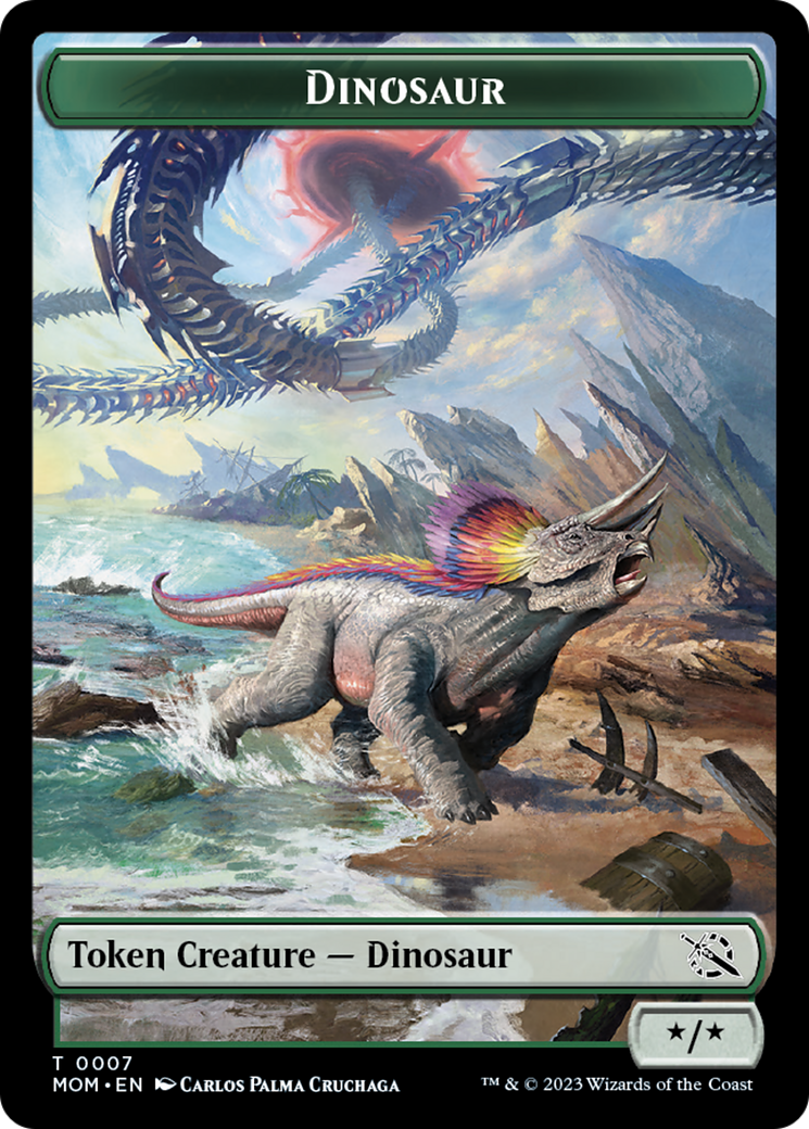 Treasure (21) // Dinosaur Double-Sided Token [March of the Machine Tokens] | Gam3 Escape