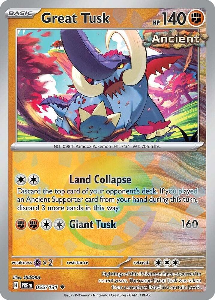 Great Tusk (055/131) (Poke Ball Pattern) [Scarlet & Violet: Prismatic Evolutions] | Gam3 Escape