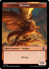 Dragon (Ripple Foil) // Treasure Double-Sided Token [Modern Horizons 3 Commander Tokens] | Gam3 Escape