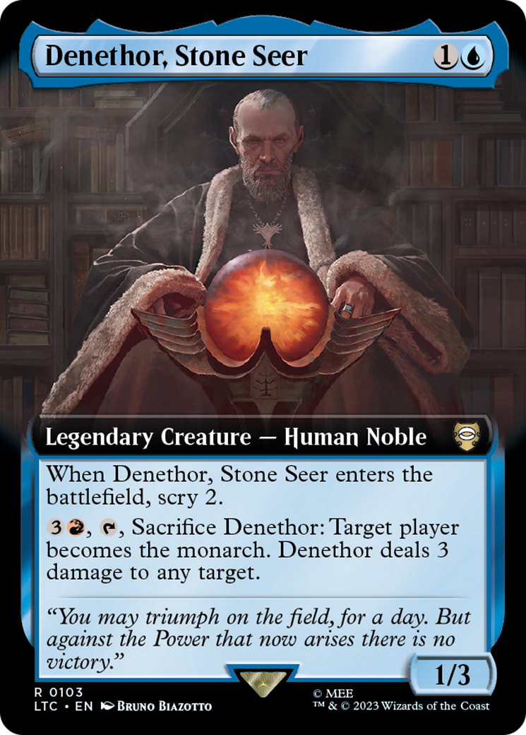 Denethor, Stone Seer (Extended Art) [The Lord of the Rings: Tales of Middle-Earth Commander] | Gam3 Escape