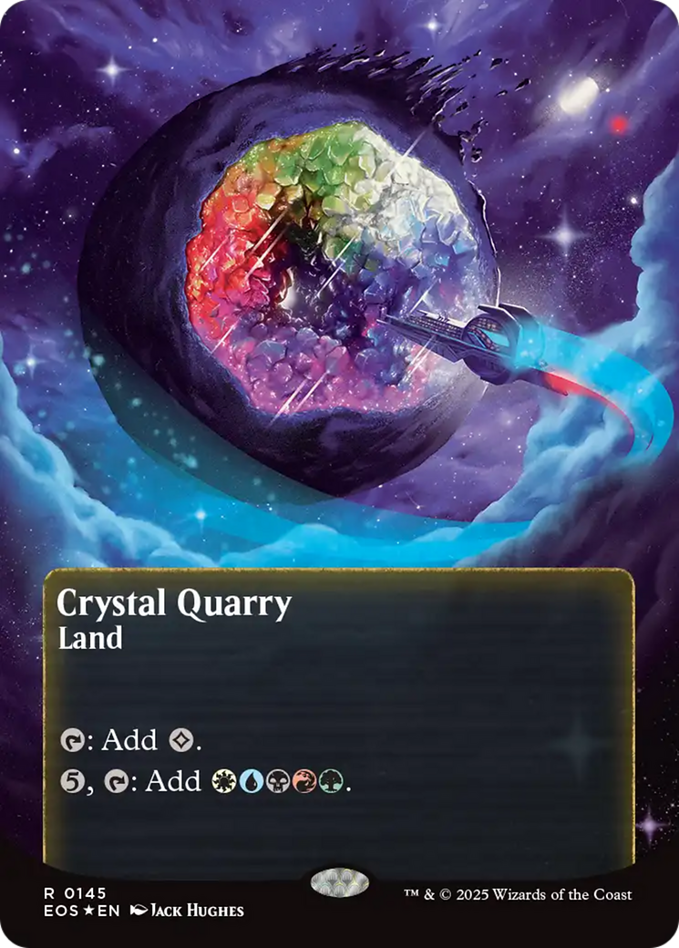 Crystal Quarry (0145) (Borderless) (Galaxy Foil) [Edge of Eternities: Stellar Sights] | Gam3 Escape