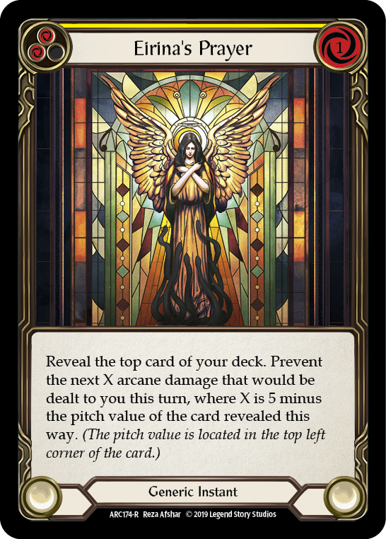 Eirina's Prayer (Yellow) [ARC174-R] (Arcane Rising)  1st Edition Normal | Gam3 Escape