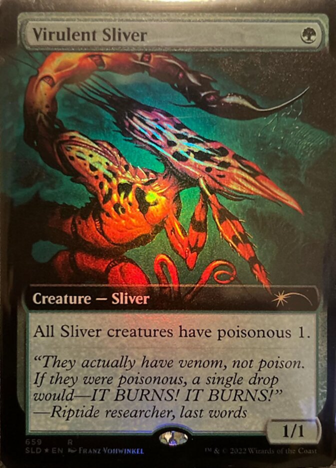 Virulent Sliver (Extended Art) [Secret Lair Drop Promos] | Gam3 Escape