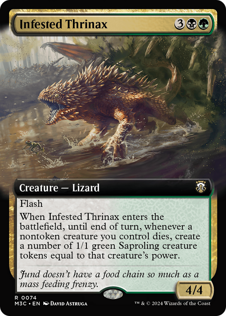 Infested Thrinax (Extended Art) (Ripple Foil) [Modern Horizons 3 Commander] | Gam3 Escape