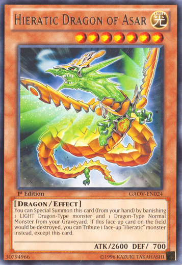 Hieratic Dragon of Asar [GAOV-EN024] Rare | Gam3 Escape