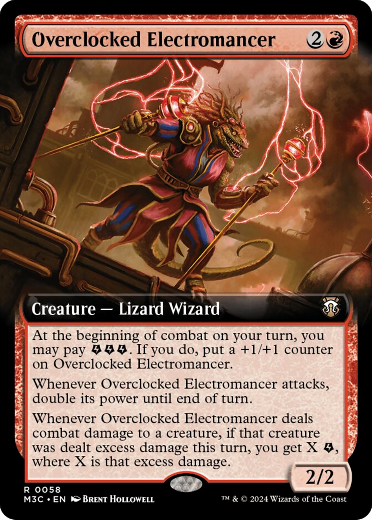 Overclocked Electromancer (Extended Art) (Ripple Foil) [Modern Horizons 3 Commander] | Gam3 Escape