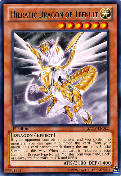 Hieratic Dragon of Tefnuit [GAOV-EN022] Rare | Gam3 Escape