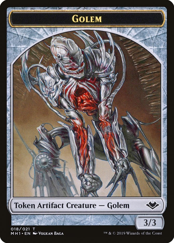 Zombie // Golem Double-Sided Token [Modern Horizons Tokens] | Gam3 Escape