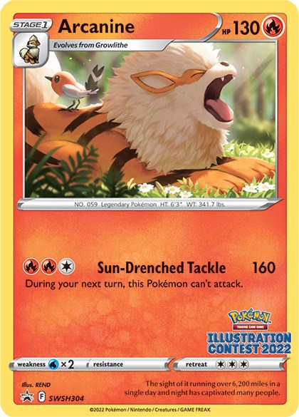 Arcanine (SWSH304) (Illustration Contest 2022) [Sword & Shield: Black Star Promos] | Gam3 Escape