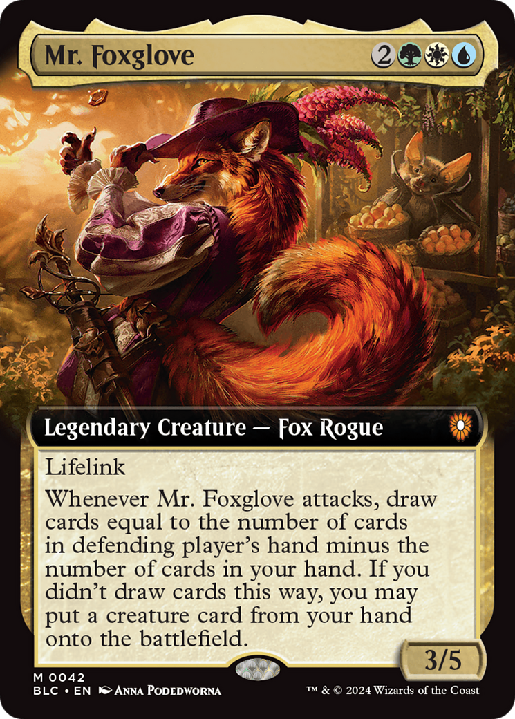 Mr. Foxglove (Extended Art) [Bloomburrow Commander] | Gam3 Escape