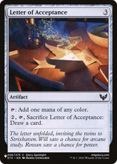 Letter of Acceptance [The List Reprints] | Gam3 Escape