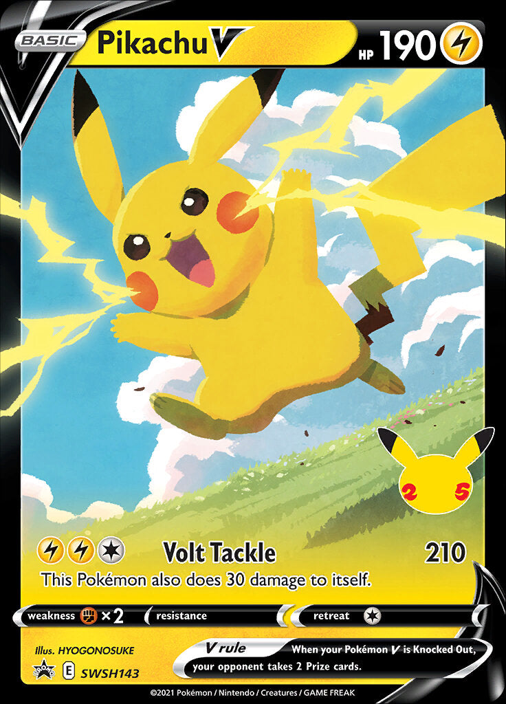 Pikachu V (SWSH143) (Celebrations) [Sword & Shield: Black Star Promos] | Gam3 Escape