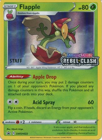 Flapple (SWSH022) (Staff Prerelease Promo) [Sword & Shield: Black Star Promos] | Gam3 Escape