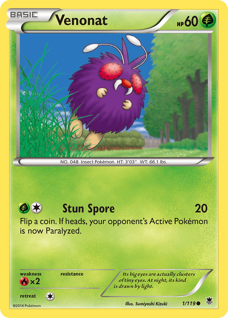 Venonat (1/119) [XY: Phantom Forces] | Gam3 Escape